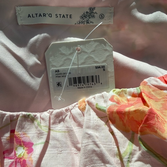 Altar’d State Shelley Floral Midi Maxi Dress Pink NWT Size Small - Picture 4 of 6